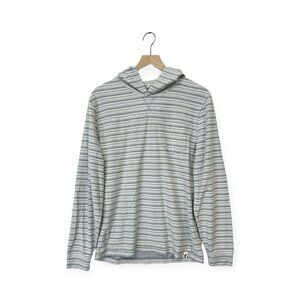 Johnnie O Hangin' Out Striped Lightweight Hoodie Size M Medium Blue